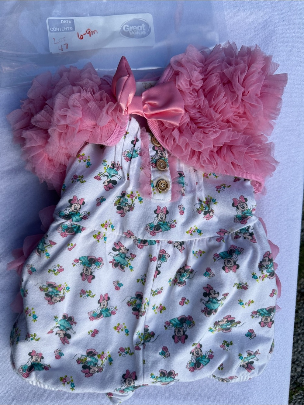 Disney Pink Ruffle Minnie Mouse One-Piece(47)